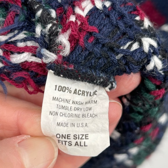 Vintage Cut 4 U Men's Turtleneck Patterned Knit Sweater Black, Burgundy & Green - Picture 11 of 16